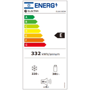 מקרר 4 דלתות 601 ליטר נטו Electra EL6610GBL עם מפסק שבת - גימור זכוכית שחורה אחריות ע"י היבואן הרשמי אלקטרה