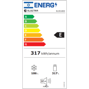 מקרר 4 דלתות 503 ליטר נטו Electra EL5510DI עם מפסק תאורה באישור מכון צומת - גימור נירוסטה מושחרת אחריות ע"י היבואן הרשמי אלקטרה