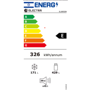 מקרר 4 דלתות מקפיא תחתון 600 ליטר נטו Electra EL685DN NMC AC עם מפסק תאורה באישור מכון צומת - גימור נירוסטה מושחרת אחריות ע"י היבואן הרשמי אלקטרה