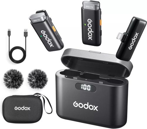 מיקרופון אלחוטי כפול מקצועי Godox WES1 2-Person Wireless Microphone System Microphone System