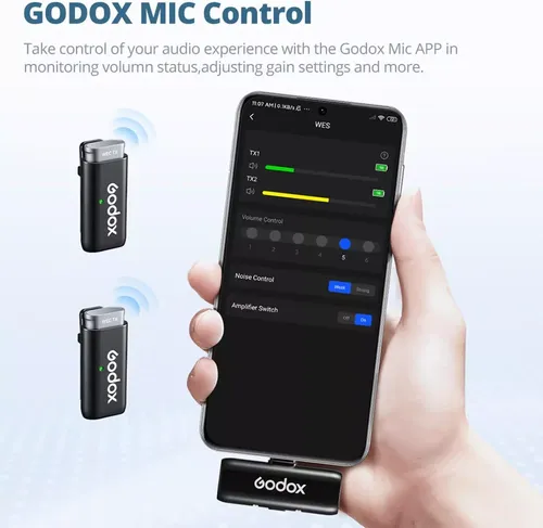 מיקרופון אלחוטי כפול מקצועי Godox WES1 2-Person Wireless Microphone System Microphone System