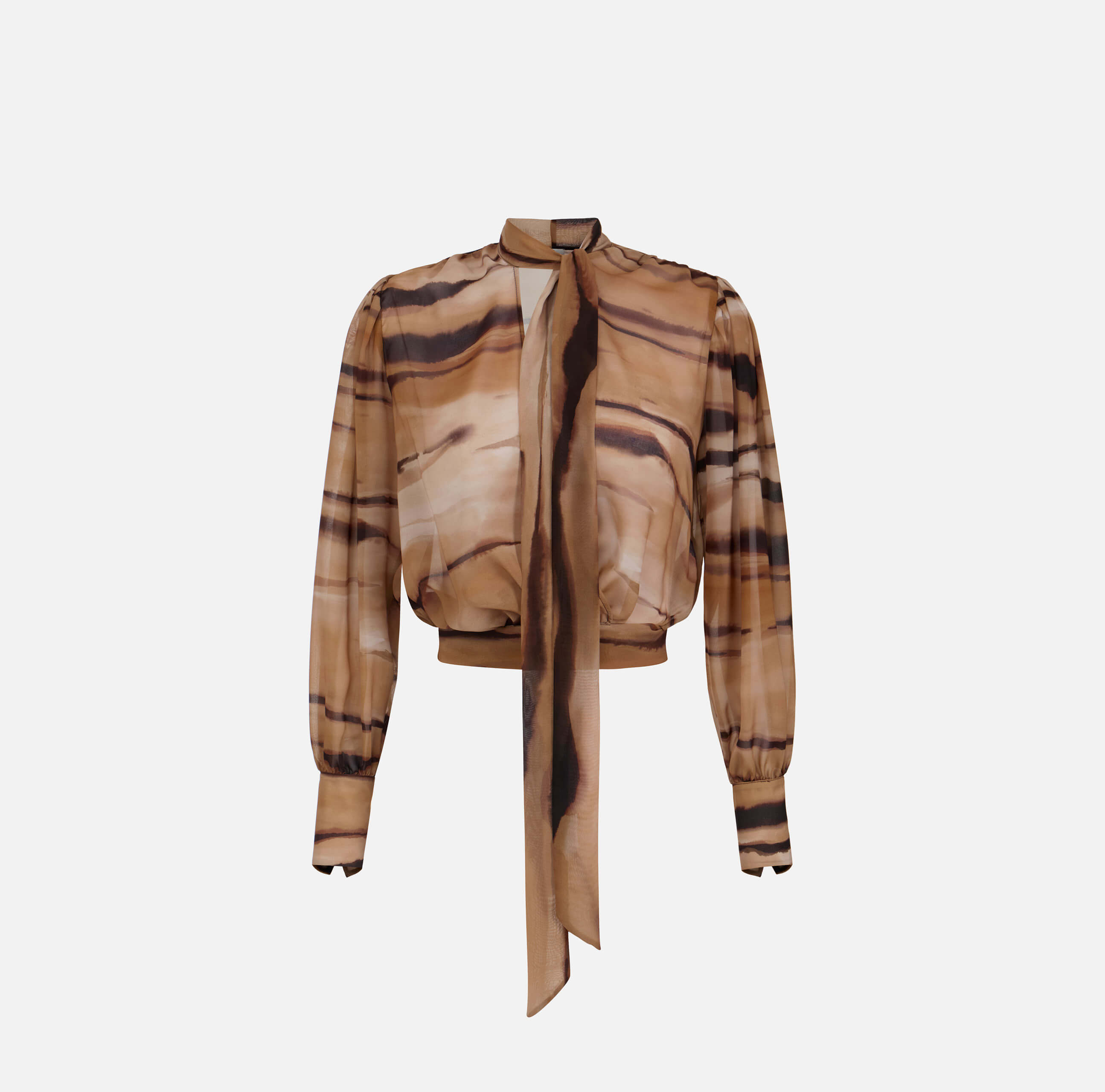 Chiffon blouse with tiger print