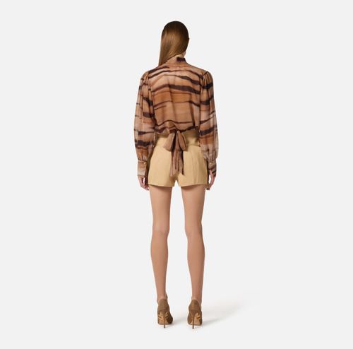 Chiffon blouse with tiger print
