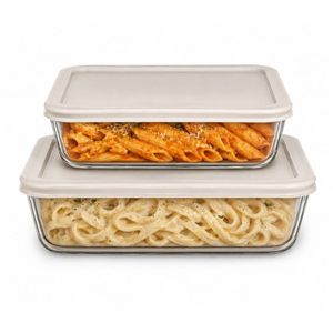 סט 2 כלי אחסון זכוכית 820 מ"ל + 1550 מ"ל COOK&STORE