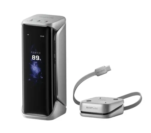 סוללת גיבוי EcoFlow RAPID Pro X עם תחנת טעינה מהירה וכבל USB-C מובנה לטעינת לפטופים וסמארטפונים