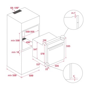 תנור בנוי דגם NEO HSB 6350 FBK תקה Teka טקה