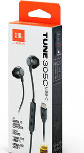 JBL Tune 305C USB-C Wired Earphones Hi-Res Audio אוזניות חוטיות JBL Tune 305C USB-C עם Hi-Res Audio