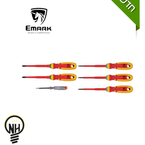 סט 6 מברגים מבודדים מקצועיים EMARK VDE 1000V לחשמלאים