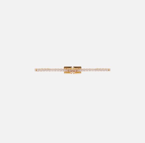 Rhinestone necklace with logo