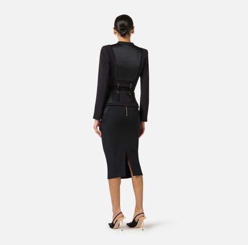 Bustier jacket in lightweight crêpe and satin fabrics