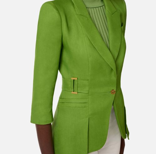 Linen-blend jacket