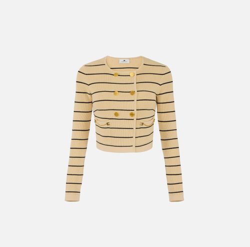 Striped knit cardigan