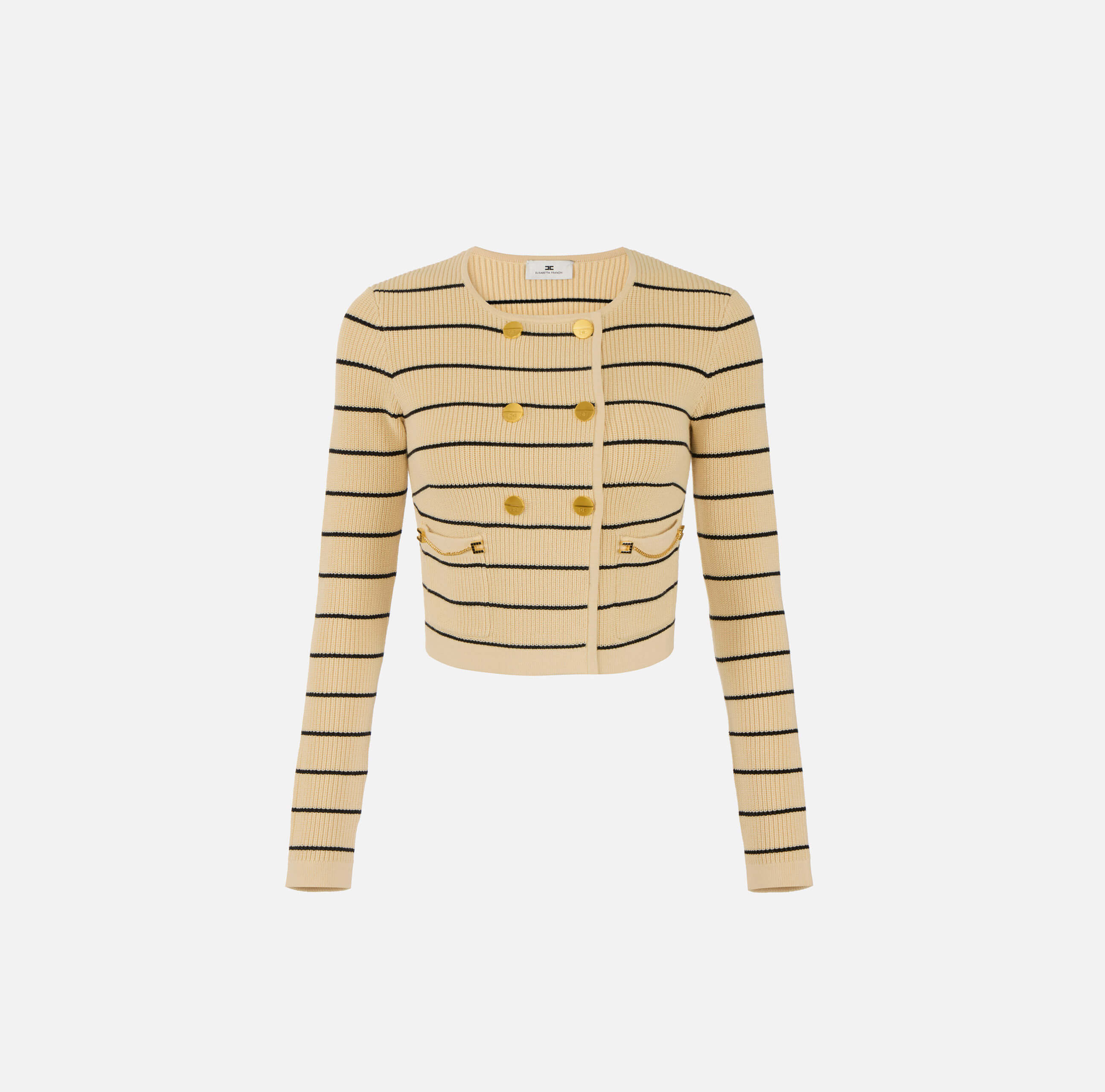 Striped knit cardigan