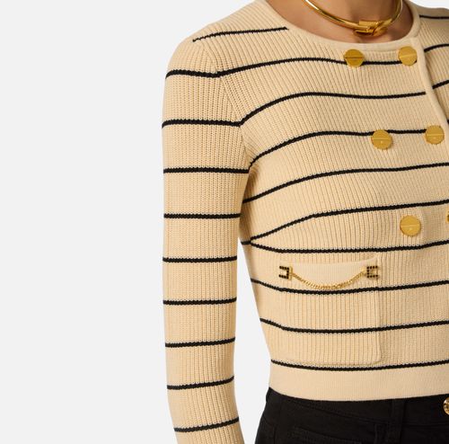 Striped knit cardigan