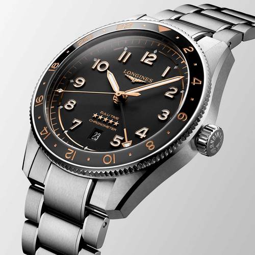 Longines L38124506 Spirit-Zulu 42MM GMT גברים לונג'ין יבואן רשמי