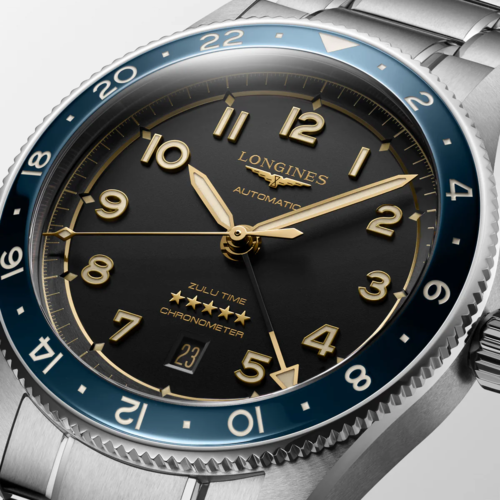 Longines L38124606 Spirit-Zulu 42MM GMT גברים לונג'ין יבואן רשמי