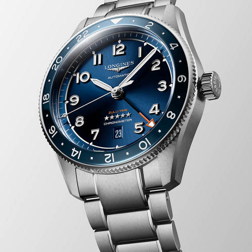 Longines L38124936 Spirit-Zulu 42MM GMT גברים לונג'ין יבואן רשמי
