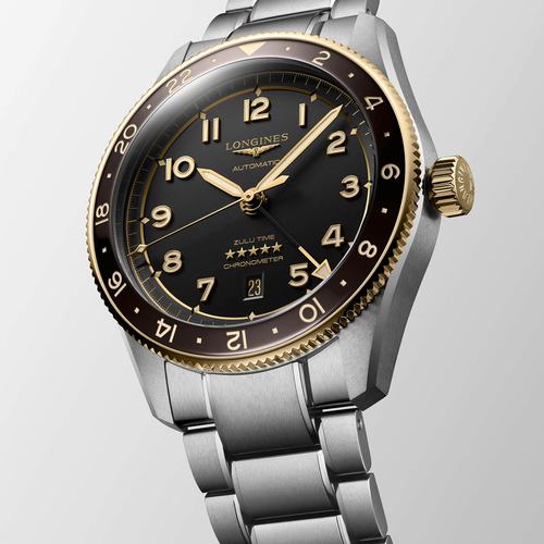Longines L38125536 Spirit-Zulu 42MM 18 karat yellow gold גברים לונג'ין יבואן רשמי