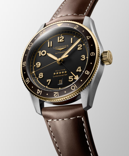 Longines L38125532 Spirit-Zulu 42MM 18 karat yellow gold גברים לונג'ין יבואן רשמי