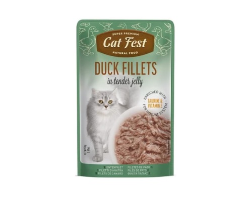 CAT FEST פאוץ' לחתולים בטעם פילה ברווז 70 גרם
