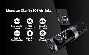 Monster Clarity 101 AirLinks Wireless Earbuds Bluetooth | אוזניות Bluetooth אלחוטיות Monster Clarity 101 AirLinks