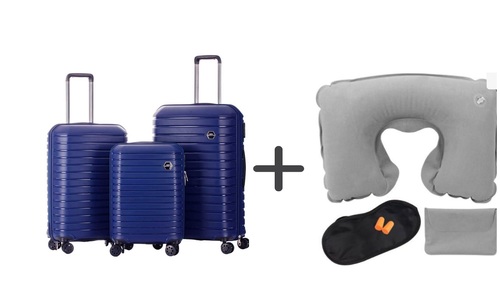 סט 3 מזוודות  Benaton Suitcase Vanille + ערכת טיסה-מתנה 