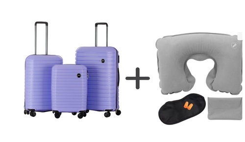 סט 3 מזוודות  Benaton Suitcase Vanille + ערכת טיסה-מתנה 