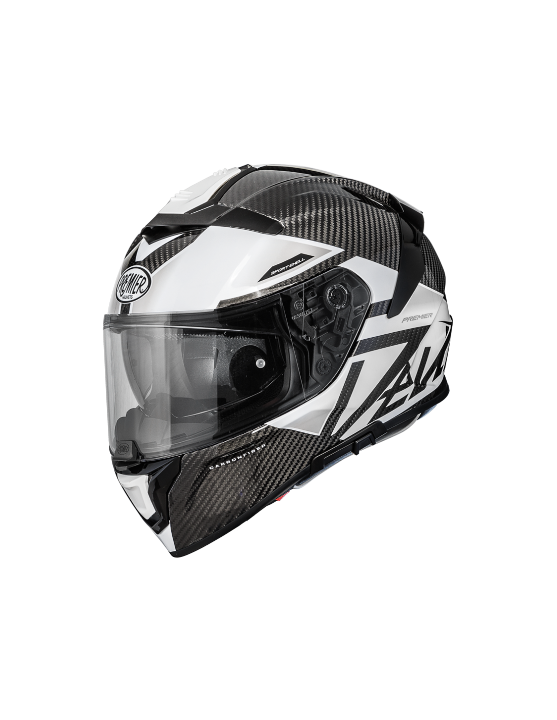 קסדת כביש מלאה פרמייר דוויל קרבון PREMIER DEVIL CARBON MN 8 שחור\לבן