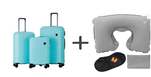 סט 3 מזוודות  Benaton Suitcase Vanille + ערכת טיסה-מתנה 