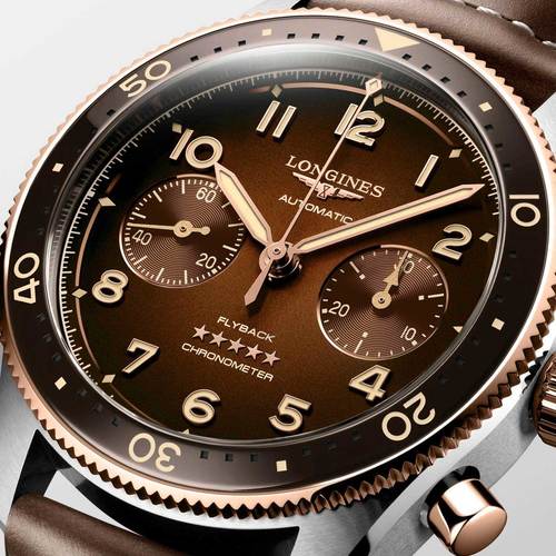Longines L38215592 Spirit-Zulu 42MM 18 karat yellow gold גברים לונג'ין יבואן רשמי