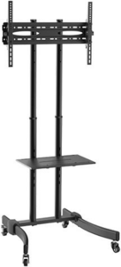 עגלה ניידת למסכים עד 75″ עם גלגלים ננעלים – מחזיק משקל עד 40 ק”ג!
