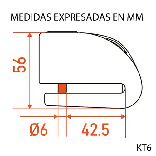 מנעול דיסק עם אזעקה 6 מ
