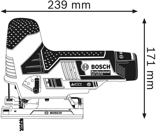 מסור אנכי נטען 12V דגם GST 12V-70 כולל סוללה 2AH ומטען מבית BOSCH