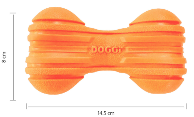דוגי משחק לכלבים עצם גומי דנטלי צף במים - DOGGI Ribbed Bone Interactive Durable Dog Toy