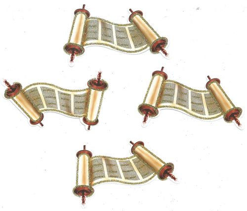 20 חיתוך ספר תורה פתוח עם נצנצים