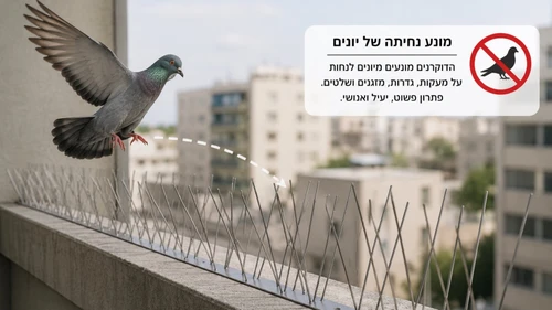 דוקרן נגד יונים מקורי מנירוסטה איכותית ומחוזקת ועמידה ל UV