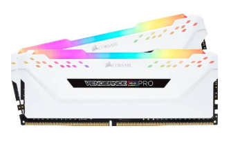 זכרון לנייח CORSAIR VENGEANCE RGB PRO 32GB 2x16GB DDR4 DRAM WHITE