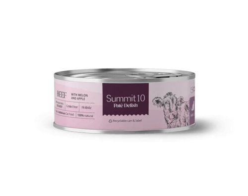 SUMMIT 10 שימור סאמיט 10 לחתול בקר עם מלון ותפוח 85 גרם