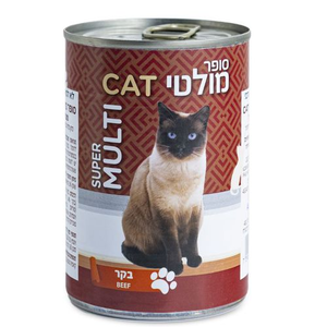 מולטי שימורים לחתול בקר (גוש) 400 גרם