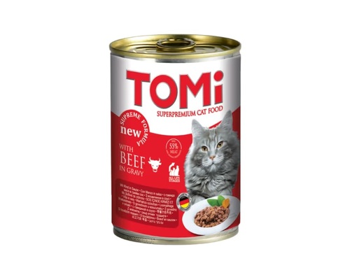 TOMI שימורים לחתול בטעם בקר ברוטב 400 גרם