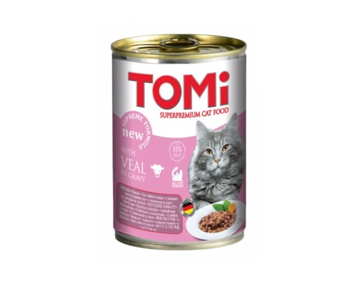 TOMI שימורים לחתול בטעם עגל ברוטב 400 גרם
