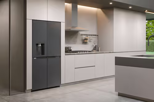 מקרר 4 דלתות LG 645L דגם GMF960EV4E – וגימור שחור יוקרתי