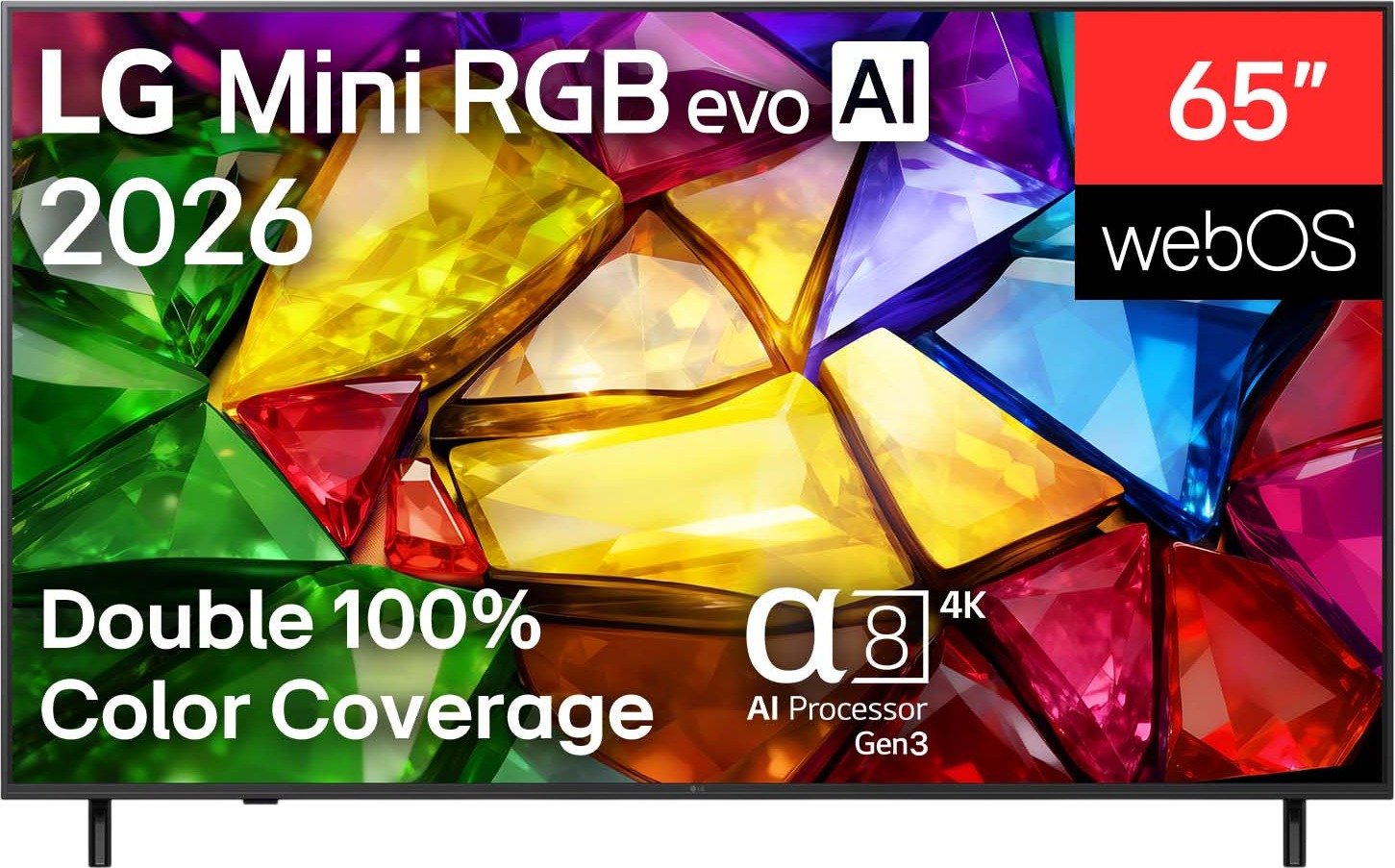 טלוויזיה חכמה 65" LG 4K MINI RGB AI דגם 65MRGB85B6C