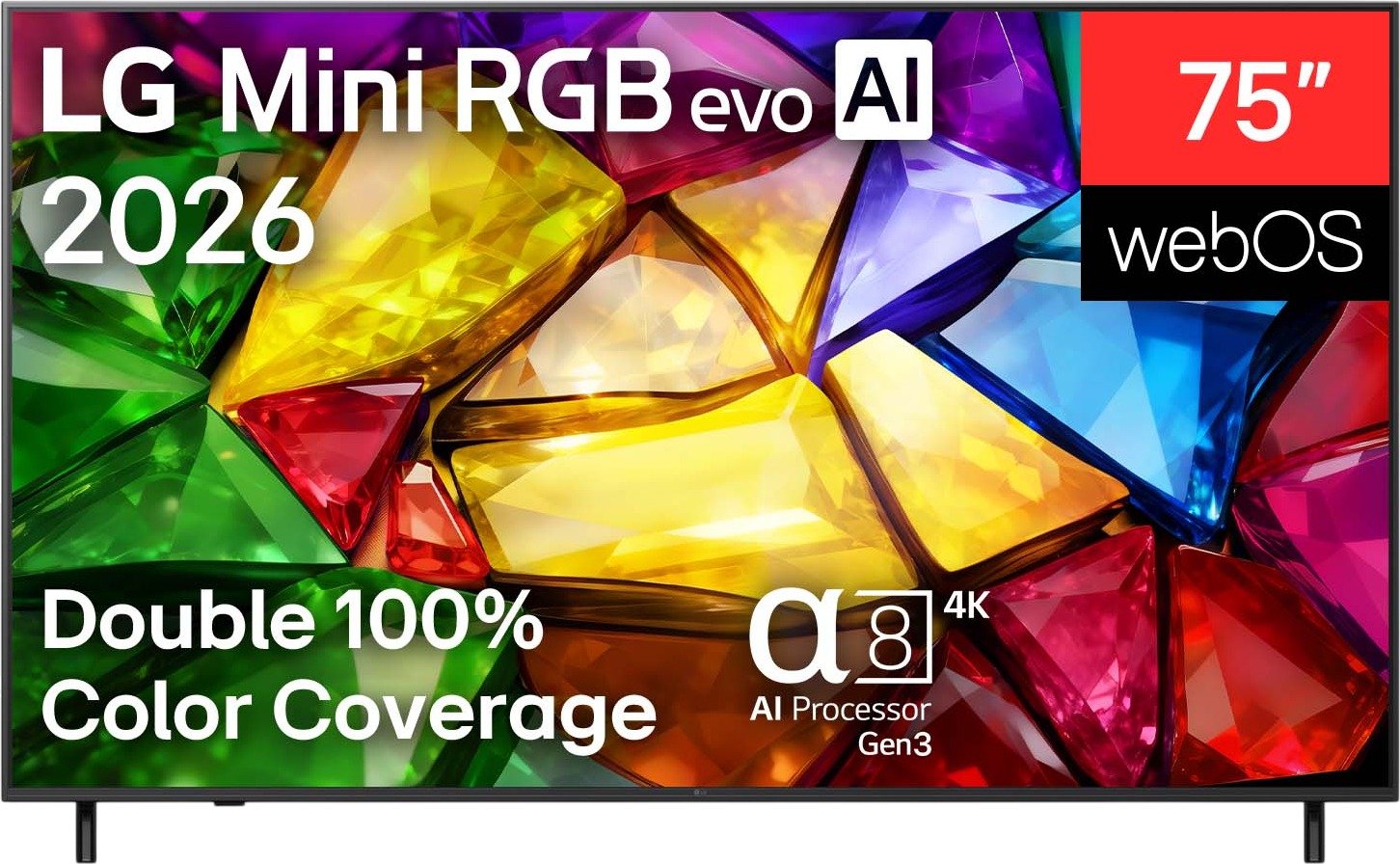 טלוויזיה חכמה 75" LG 4K MINI RGB AI דגם 75MRGB85B6C