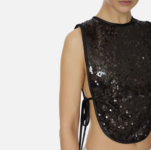 Tulle bib with sequins