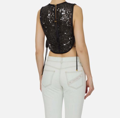 Tulle bib with sequins