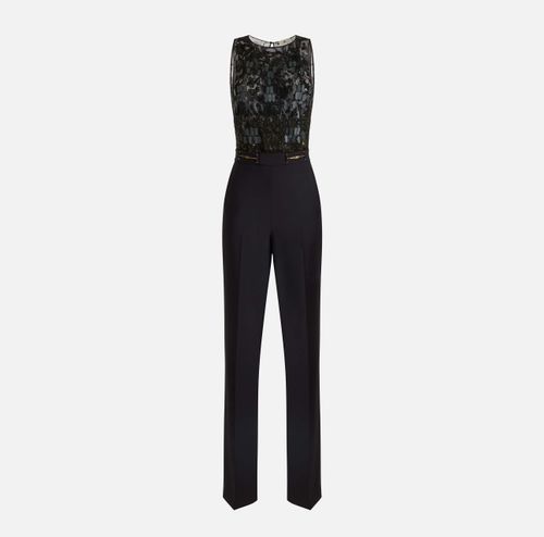 Jumpsuit in crêpe fabric with embroideries