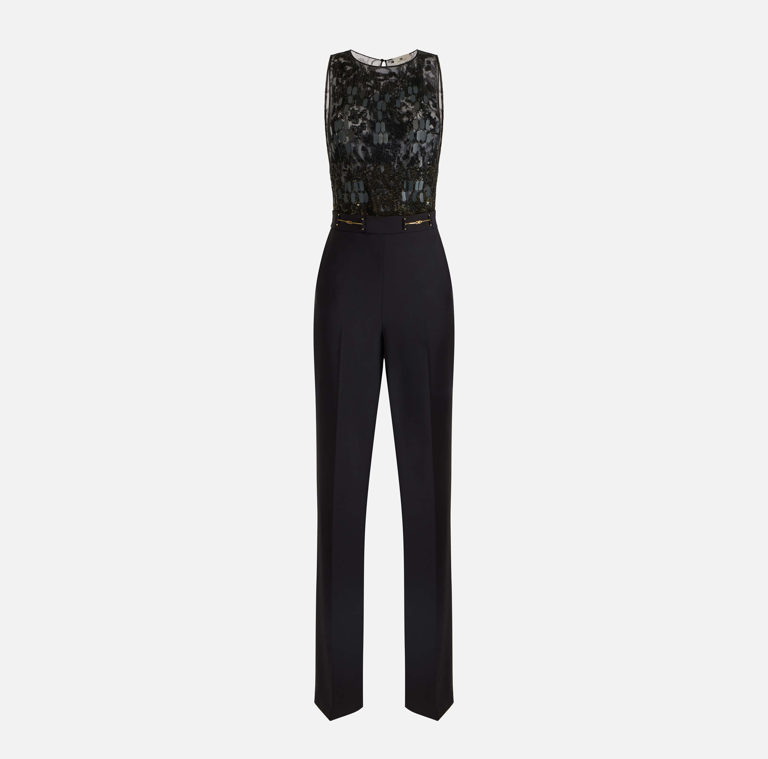 Jumpsuit in crêpe fabric with embroideries