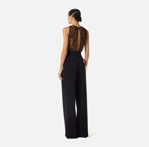 Jumpsuit in crêpe fabric with embroideries