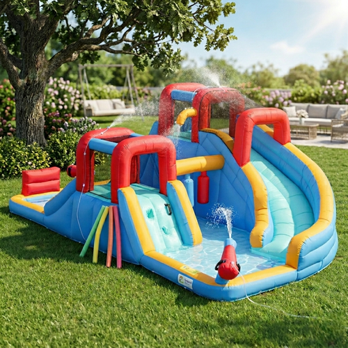 מתקן מתנפח עם מגלשות כפולות דגם DD-73033A מבית Doctor Dolphin